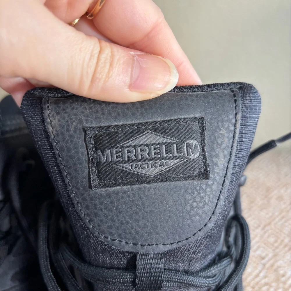 Merrell Moab 2 Mid Tactical Duty Boots Men's Sz 13W Black Vibram Sole Outdoor